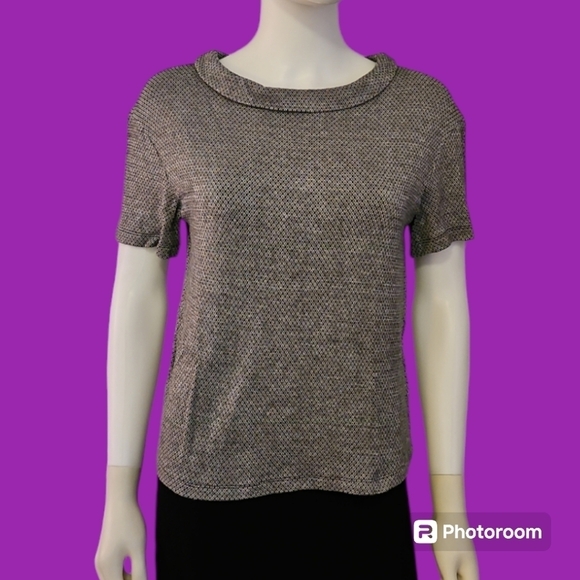 3/$30 VTG ASOS Black diamond check cowl short sleeve Landgirl blouse - Picture 1 of 4